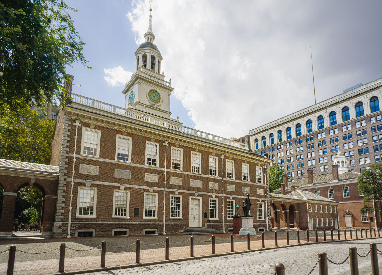 Independence Hall in Philadelphia, the historic site where the Declaration of Independence was signed, a top tourist attraction.